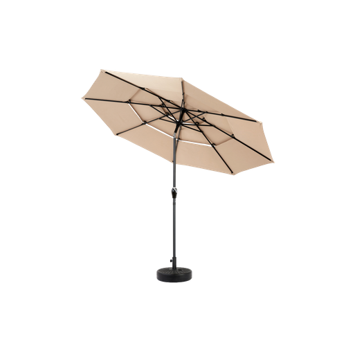Parasol Double 14,8 Ft Avec Structure En Acier Kaki