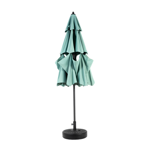 Parasol Double 14,8 Ft Avec Structure En Acier Vert Clair