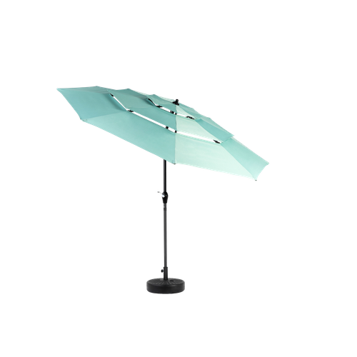 Parasol Double 14,8 Ft Avec Structure En Acier Vert Clair