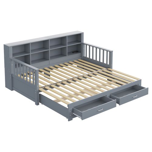 Canapé-lit 90x190 Cm Avec Structure En Bois Gris