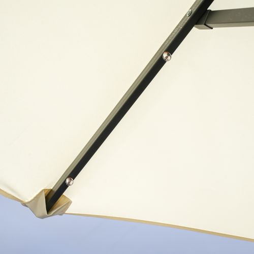 Parasol Double 292x150x218 Cm Avec Structure En Acier LED Solaire Beige