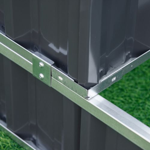 Bac Surélevé 118x118x62 Cm Avec Structure En Acier Gris Foncé