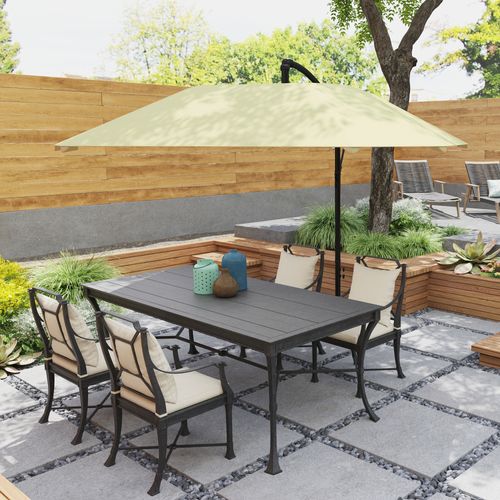 Parasol Déporté 260 Cm Avec Mât En Métal Beige