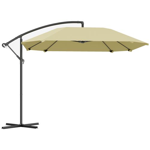 Parasol Déporté 260 Cm Avec Mât En Métal Beige