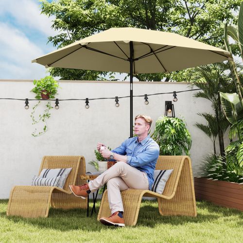 Parasol D.233 Cm Avec Mât Aluminium 3 Parties Beige