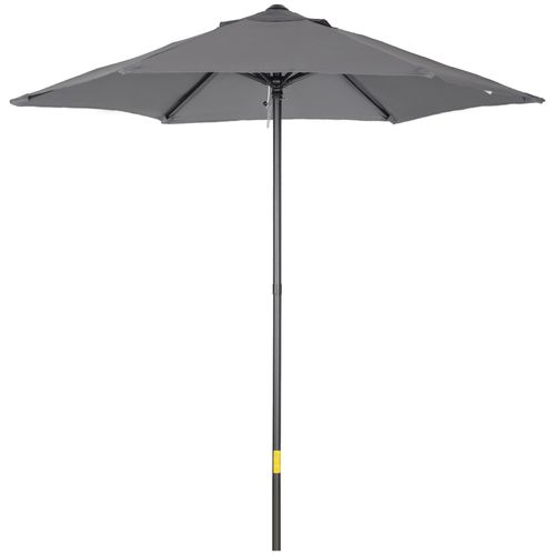Parasol D.196 Cm Avec Ouverture Push Et Mât En Aluminium Gris Foncé