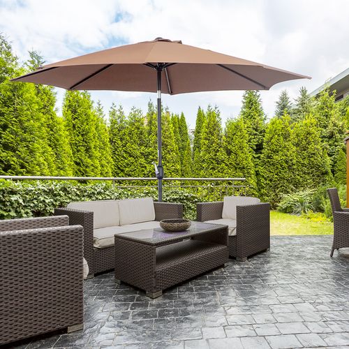 Parasol D.2,95 X H2,5 M Avec Mât En Acier Inclinable Coloris Coffee