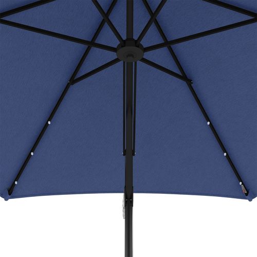 Parasol Déporté D.290x260 Cm Avec Mât En Acier Bleu