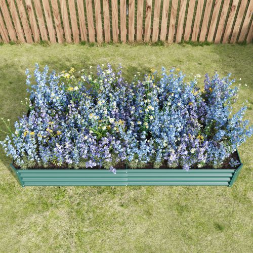 Carré Potager 232 X 113,5 X 30 Cm Avec Structure En Métal Vert