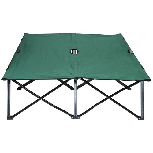 Lit Pliant 193 X 125 X 40 Cm Avec Structure En Acier Pour 2 Personnes Noir
