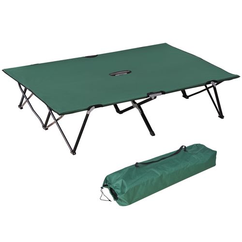 Lit Pliant 193 X 125 X 40 Cm Avec Structure En Acier Pour 2 Personnes Noir
