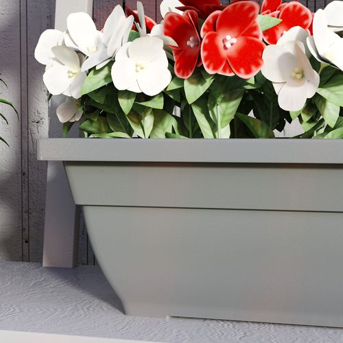 Lot De 5 Pots De Fleurs 59x21x16 Cm Avec Structure Empilable Gris