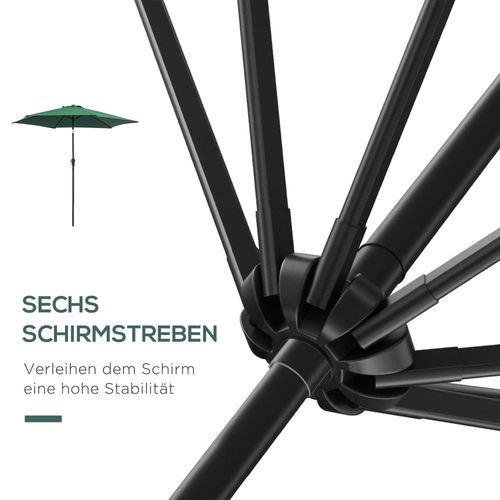 Parasol D.2,6 M Avec Structure En Aluminium Vert Foncé