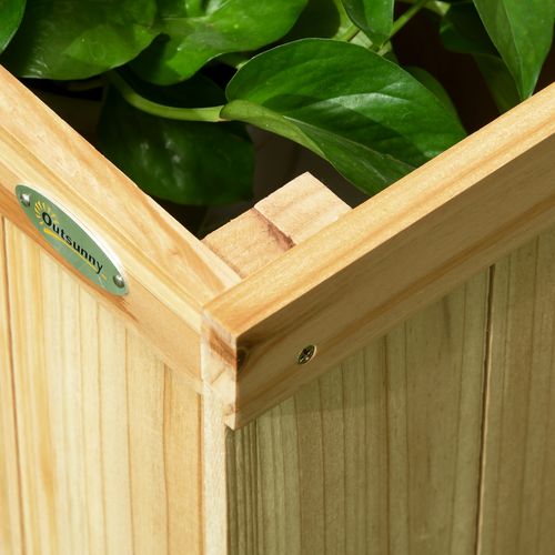 Jardinière Paravent 133x165 Cm Avec Treillis Pliable Et 4 Bacs à Plantes En Bois Naturel