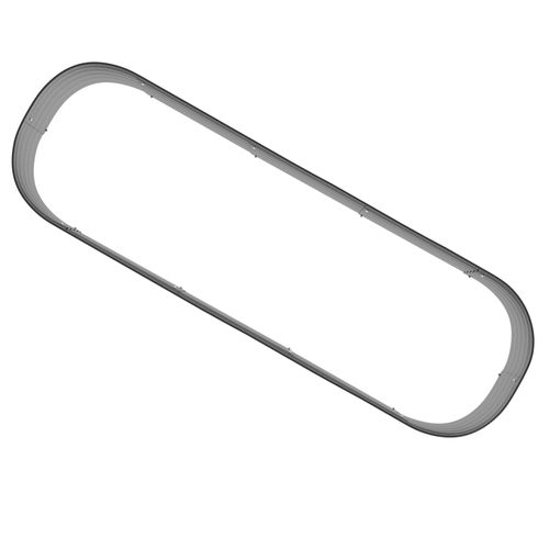 Jardinière Surélevée 195x62x30 Cm Avec Structure En Métal Argenté