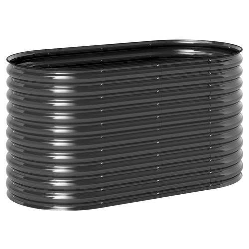 Bac Surélevé 160x80x80 Cm Avec Structure En Acier Gris Foncé