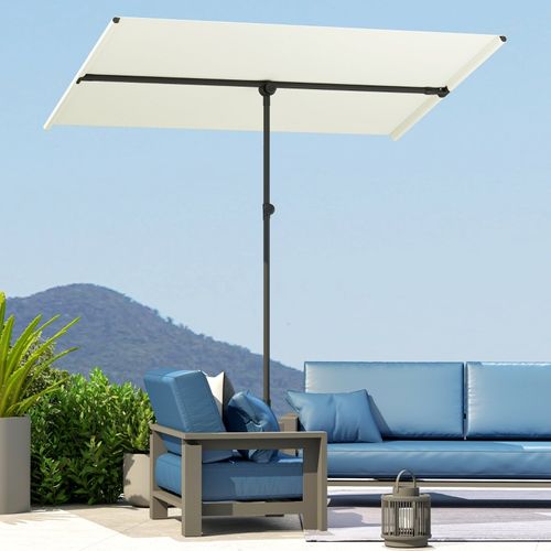 Parasol 150x205 Cm Avec Mât En Aluminium Beige