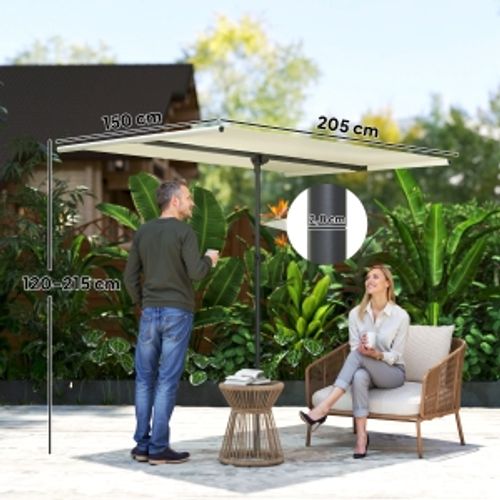 Parasol 150x205 Cm Avec Mât En Aluminium Beige