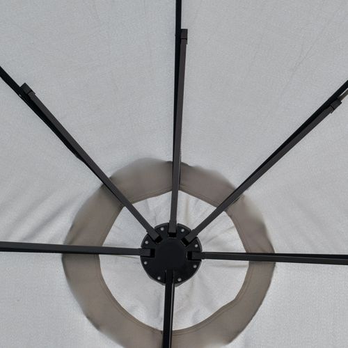 Parasol Double 4,5 X 2,65 M Avec Éclairage Solaire LED Noir