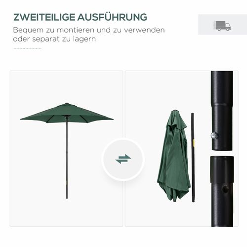 Parasol D.196 Cm Avec Mât En Aluminium Vert