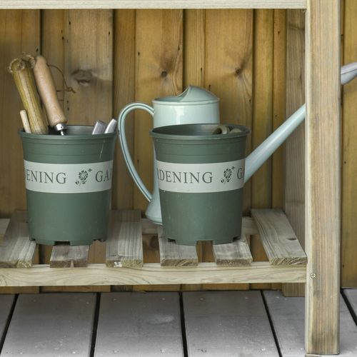 Bac Surélevé 91x51x76 Cm Avec Structure à 2 Niveaux Vert