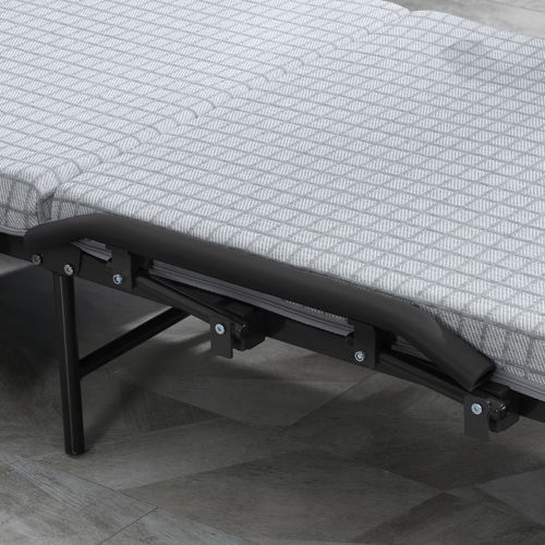 Lit Pliant 190x76 Cm Avec Structure En Acier Gris Clair