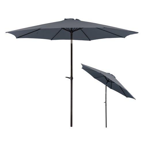 Parasol 300 Cm De Diamètre Avec Structure En Aluminium Inclinable Gris Foncé