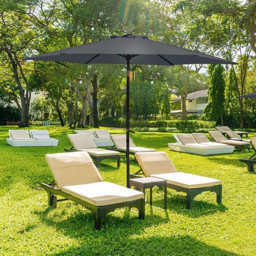 Parasol 270 Cm De Diamètre Avec Structure En Aluminium Gris Foncé