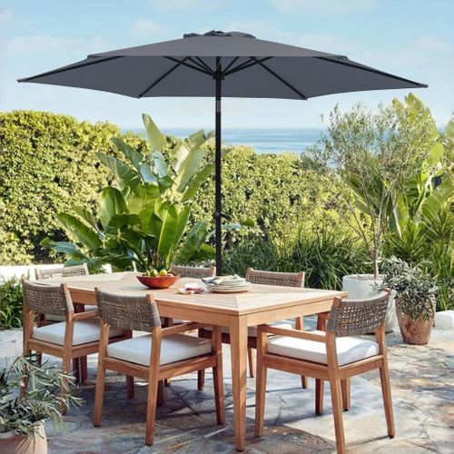 Parasol 270 Cm De Diamètre Avec Structure En Aluminium Gris Foncé