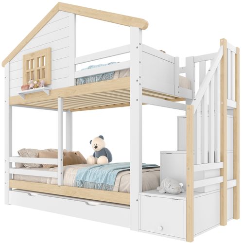 Lit Superposé 90x200 Cm Avec Structure En Pin Design Cabane