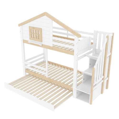Lit Superposé 90x200 Cm Avec Structure En Pin Design Cabane