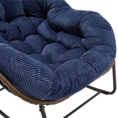 Chaise à Bascule En Rotin Avec Coussin, Pour Entrée, Salon, Terrasse Et Jardin