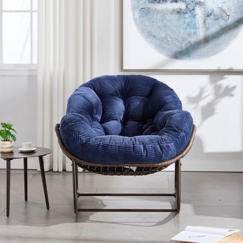 Chaise à Bascule En Rotin Avec Coussin, Pour Entrée, Salon, Terrasse Et Jardin