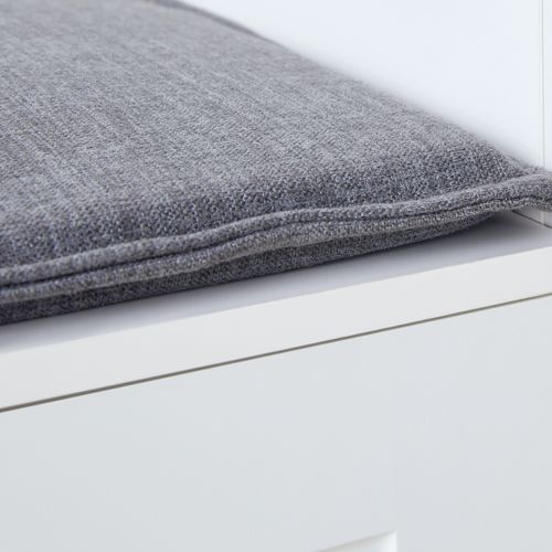 Meuble D'entrée 120x40x200 Cm Blanc Laqué Avec Banc, Vestiaire à 3 Crochets Et Rangements