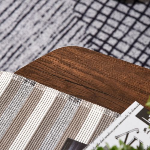 Table Basse 3 Niveaux 100x60x46 Cm Rétro Bois Brun Avec Cadre Acier Noir Et Plateau Mélaminé