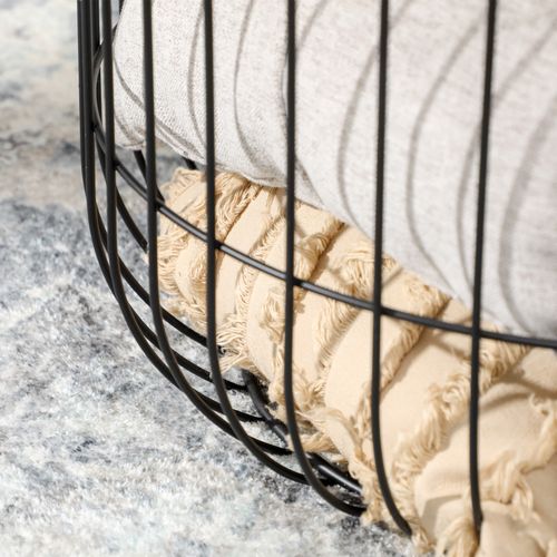 Set De 2 Tables Basses Rondes 40x40h Et 35x35h En Acier Noir, Style Scandinave Empilables