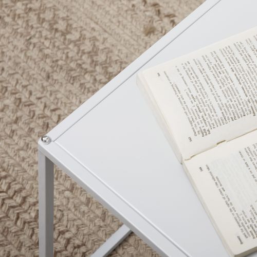 Set De 2 Tables Basses 40x40 Et 35x35 Cm En Acier Blanc — Design Moderne, Modulable