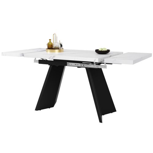 Table Télescopique Extensible (99–159 × 74 Cm), Design Flexible, Plateau Blanc