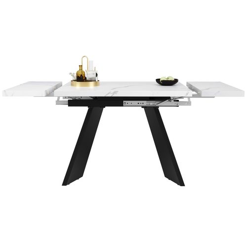 Table Télescopique Extensible (99–159 × 74 Cm), Design Flexible, Plateau Blanc