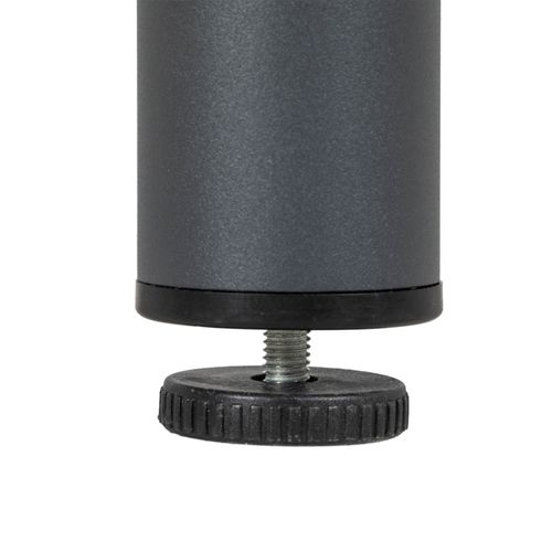 Table De Jardin 90x90x75 Cm En Aluminium, Plateau Hdpe Gris Foncé Avec Trou Parasol