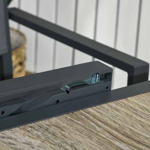 Table De Jardin Extensible 80/160x80x75 Cm Aluminium Beige, 6 Places, Plateau Résistant