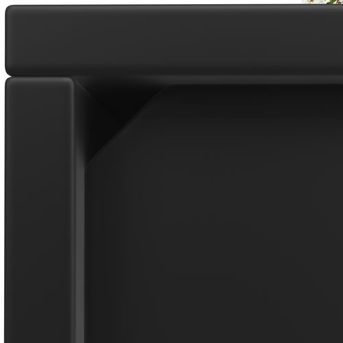 Buffet 120x40x75 Cm En Mdf Noir, 6 Tiroirs, Porte Vitrée Incurvée Ajourée Et Éclairage LED