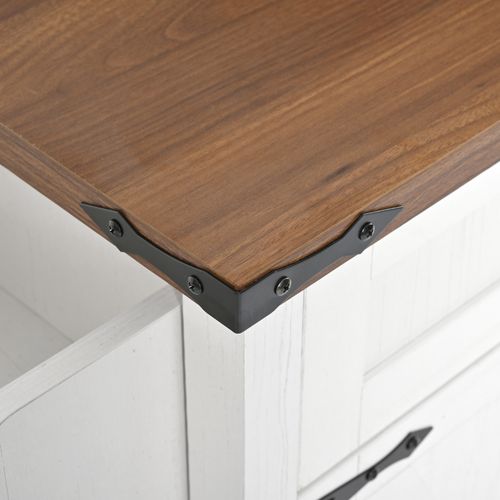 îlot 140x72 Cm Îlot De Cuisine Blanc Mdf, Plan Rabattable, 2 Portes Et 2 Tiroirs à Roulettes