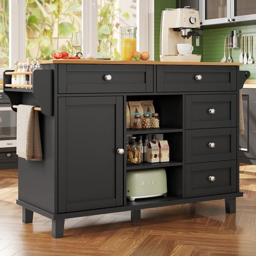 Lit Chariot De Service 134x46x92 Cm En Mdf Noir, Design Moderne Et Rangement Modulable