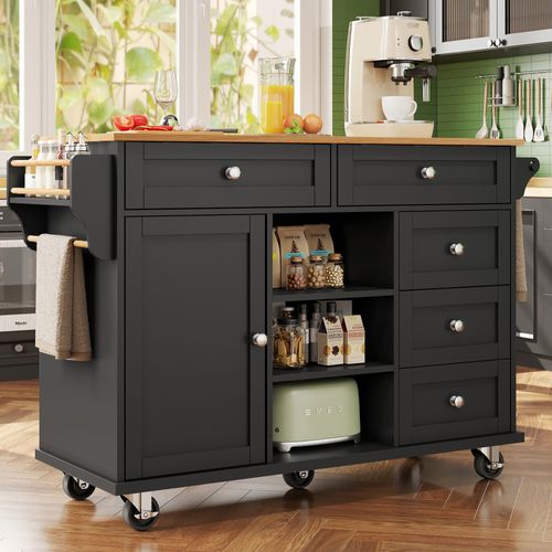 Lit Chariot De Service 134x46x92 Cm En Mdf Noir, Design Moderne Et Rangement Modulable