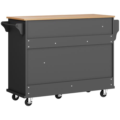 Lit Chariot De Service 134x46x92 Cm En Mdf Noir, Design Moderne Et Rangement Modulable