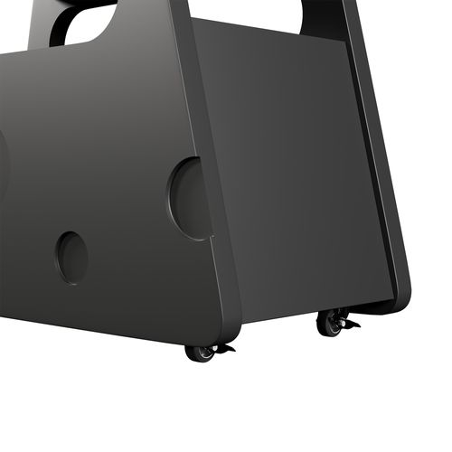 Table D'appoint Noire 81x33x51,5 Cm à Roulettes, Design Sécurisé à Coins Arrondis