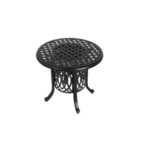 Table Bistro 55x49 Cm En Aluminium Bronze Avec Seau à Glace, Finition Haute Température