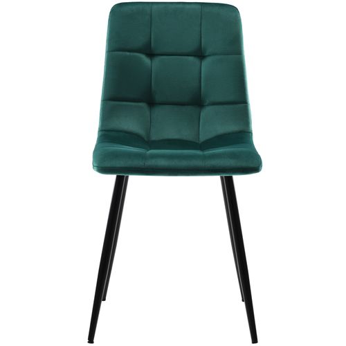Ensemble Repas 5 Pièces – Table Ronde 100 Cm, Plateau Marbre, Chaises Velours Vert, Pieds Métal