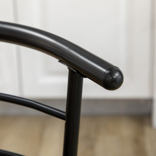 Ensemble bistrot 1 table 80x53x74,5 cm + 2 chaises noir, design compact avec étagère sous table